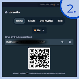 Bitcoinin valinta maksutavoista ja talletusosoitteen etsiminen